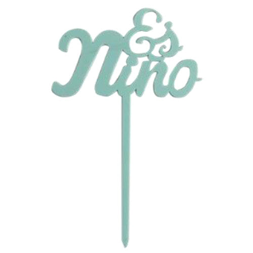 Cake Topper Acrilico Azul "Es Niño"