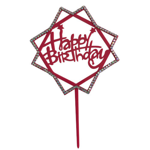 Cake Topper "Happy Birthday" Cuadro Fiusha