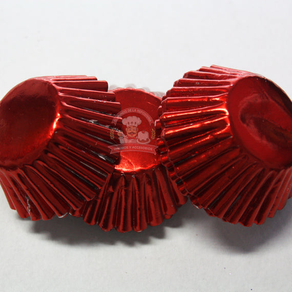 Capacillo Rojo Metalizado #4 100 Piezas