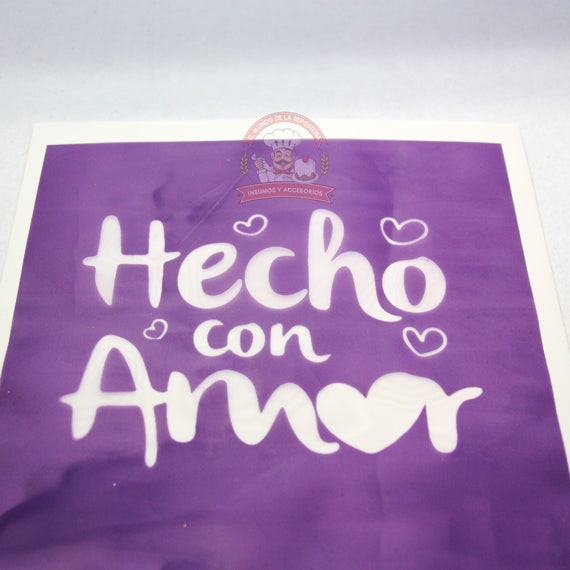 Stencil Flexible Hecho Con Amor