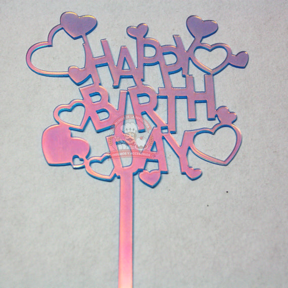 Cake Topper Happy Birthday Tornasol 20