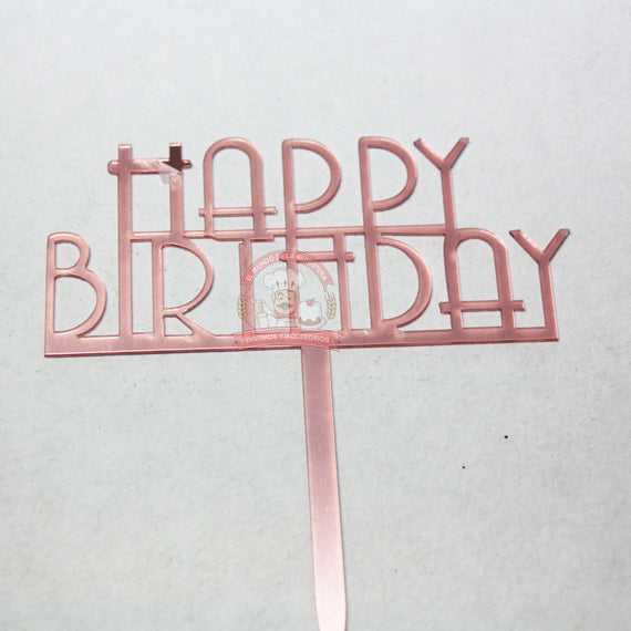 Cake Topper Happy Birthday Rose Gold 30