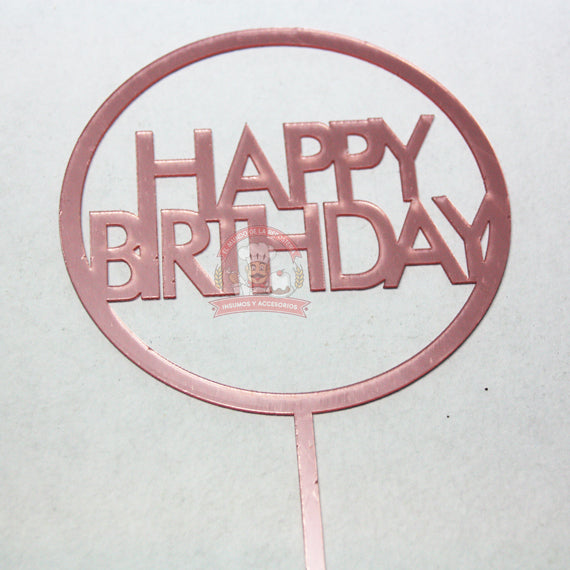 Cake Topper Happy Birthday Rose Gold 27