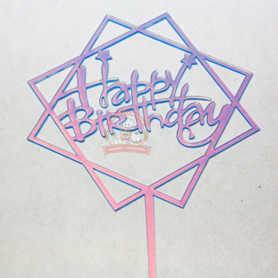 Cake Topper Happy Birthday Tornasol 23
