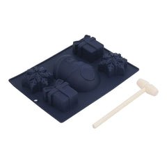 Molde Silicon Muñeco De Nieve Con Martillo 5 Cavidades