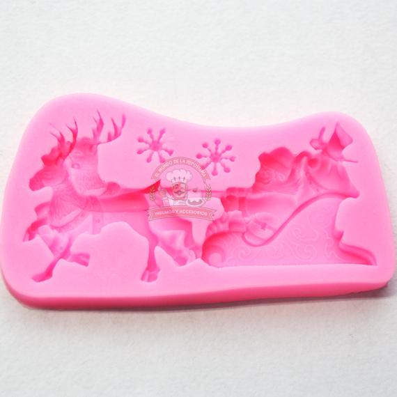 Molde Silicon Santa Y Trineo