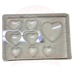 Molde Acetato Corazones 8 Cavidades