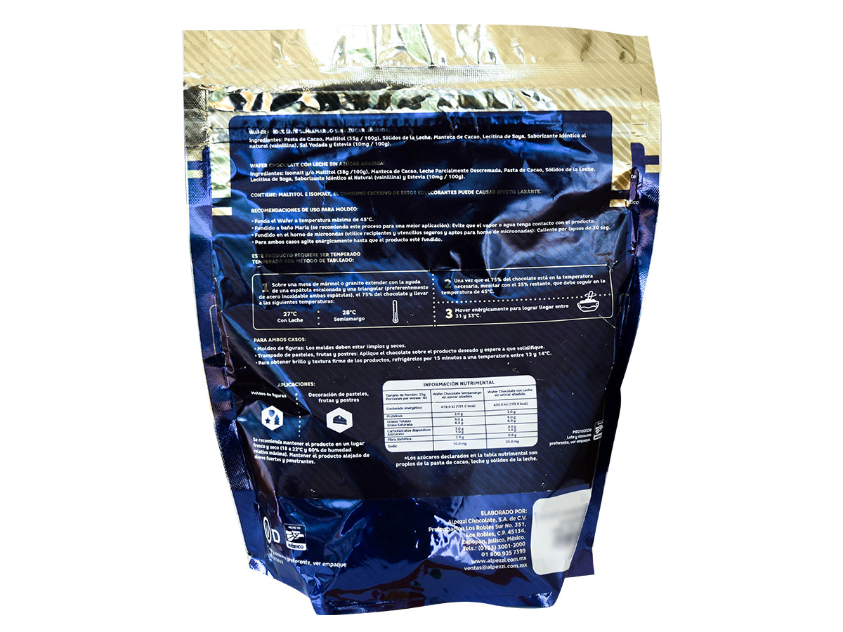 Wafer Chocolate Para Derretir Sin Azucar 1 Kg