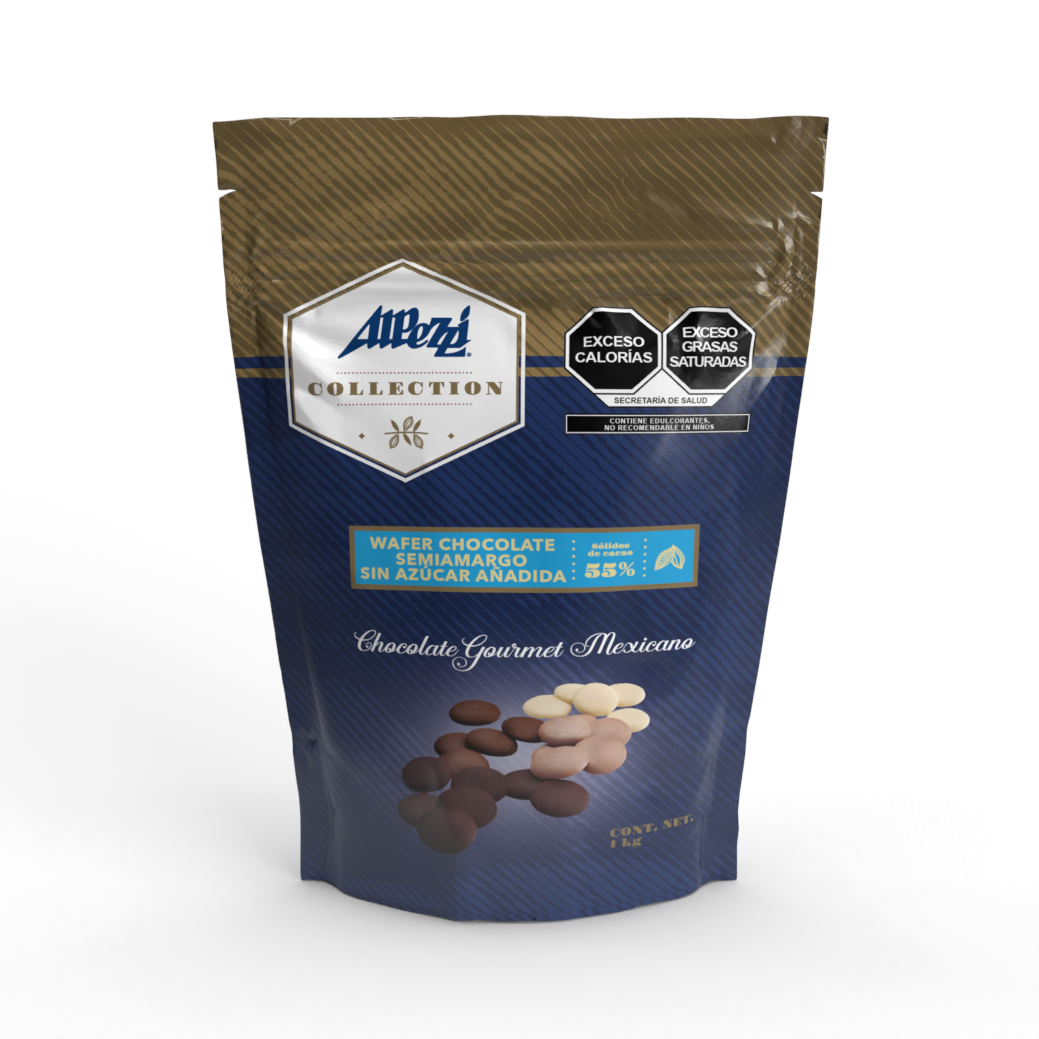 Wafer Chocolate Semi-Amargo Sin Azucar Alpezzi 500Gr