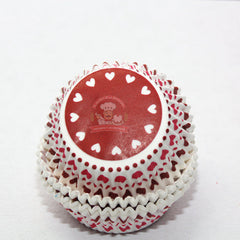 Capacillo Estandar #72 Blanco Corazones Base roja 100 Piezas