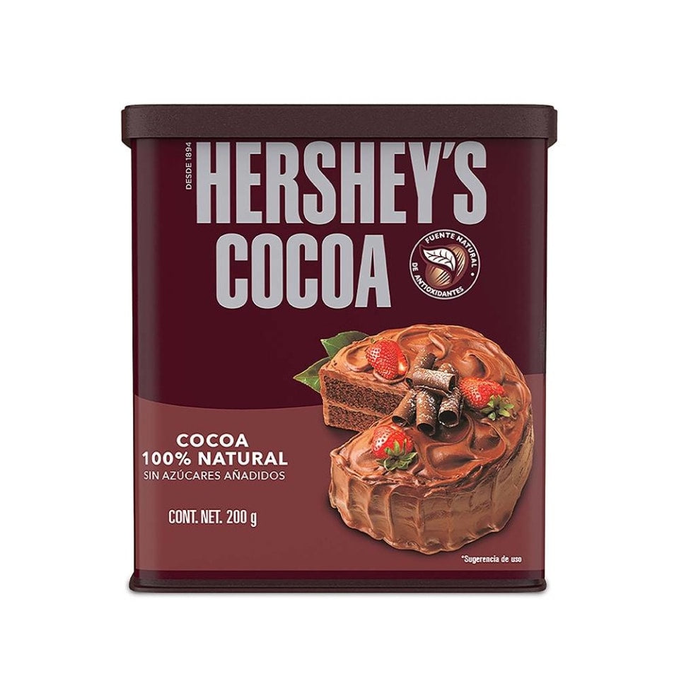 Hershey Contenedor Cocoa 100% Natural S/ Azucar 200Gr