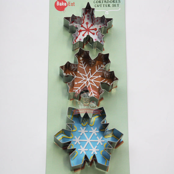 Juego Cortador Acero Inoxidable Copo De Nieve 3 Piezas