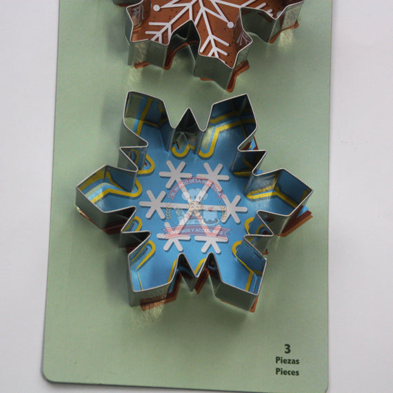Juego Cortador Acero Inoxidable Copo De Nieve 3 Piezas