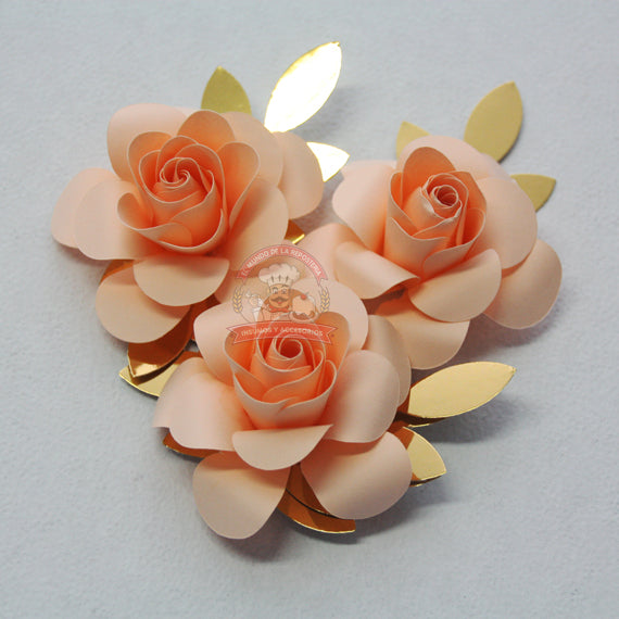 Paquete 3 Flores 8cm Material Cake Topper