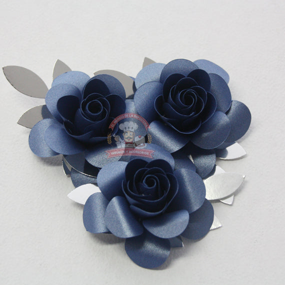 Paquete 3 Flores 8cm Material Cake Topper