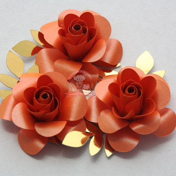 Paquete 3 Flores 8cm Material Cake Topper