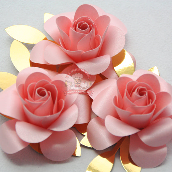 Paquete 3 Flores 8cm Material Cake Topper