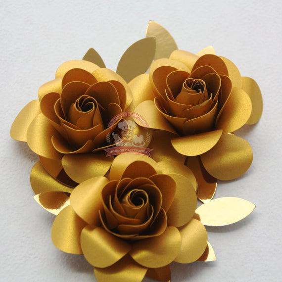 Paquete 3 Flores 8cm Material Cake Topper