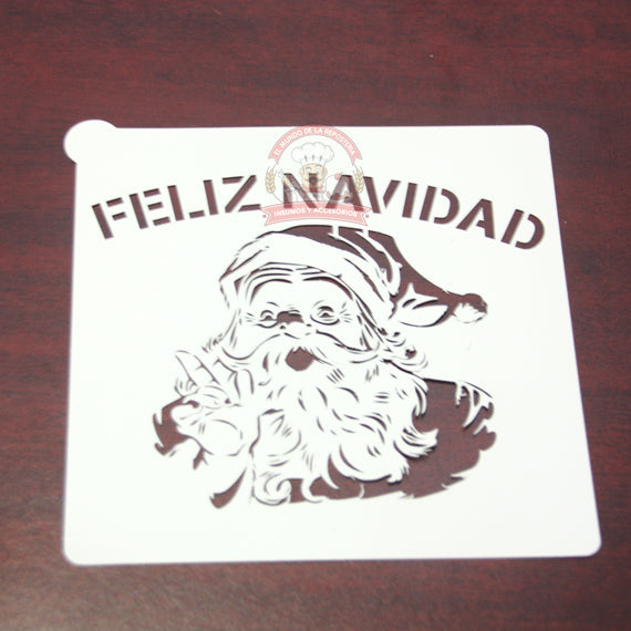 Stencil Santa Claus Feliz Navidad